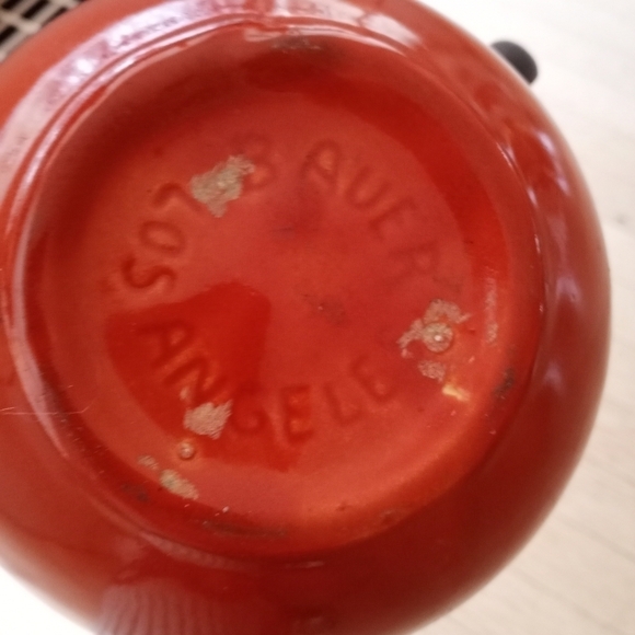 HTF Vintage 1930's Bauer Pottery Burnt Orange Pot Pitcher Mid… - Picture 6 of 10